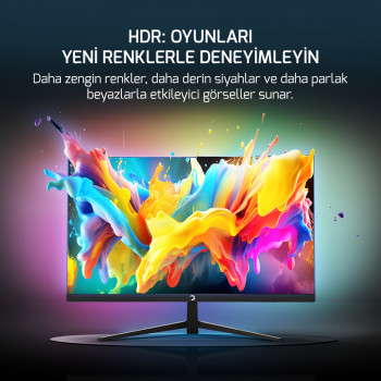 GamePower 24'' Vivid F10 Curved RGB 120Hz 1ms FHD VA PANEL 2x2W Speaker Gaming Monitör (Sıfır Ölü Piksel Garantili)