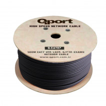 QPORT Q-CATO7 500M CAT7 LSOH S/FTP FULL BAKIR 23AWG SİYAH HALOGEN FREE KABLO